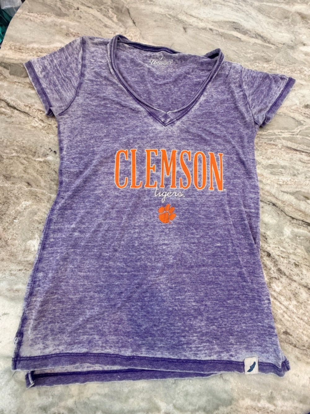 Clemson Tigers Purple Vintage Wash Tee Shirt Women’s Small NCAA Graphic